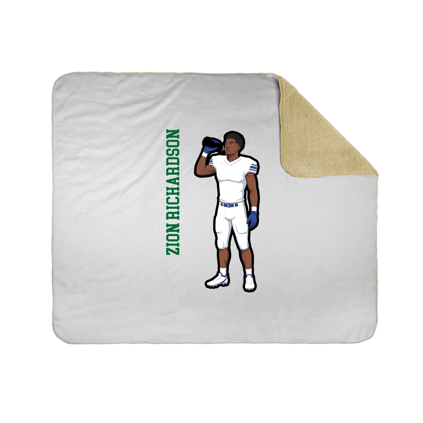 Throw Blanket — Name Vertical in White