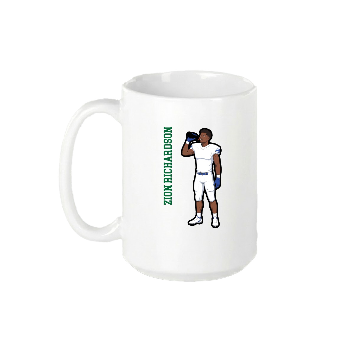 15oz Coffee Mug — Name Vertical in White