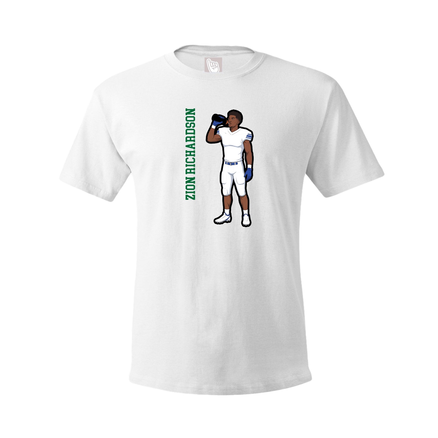 Tee — Name Vertical in White