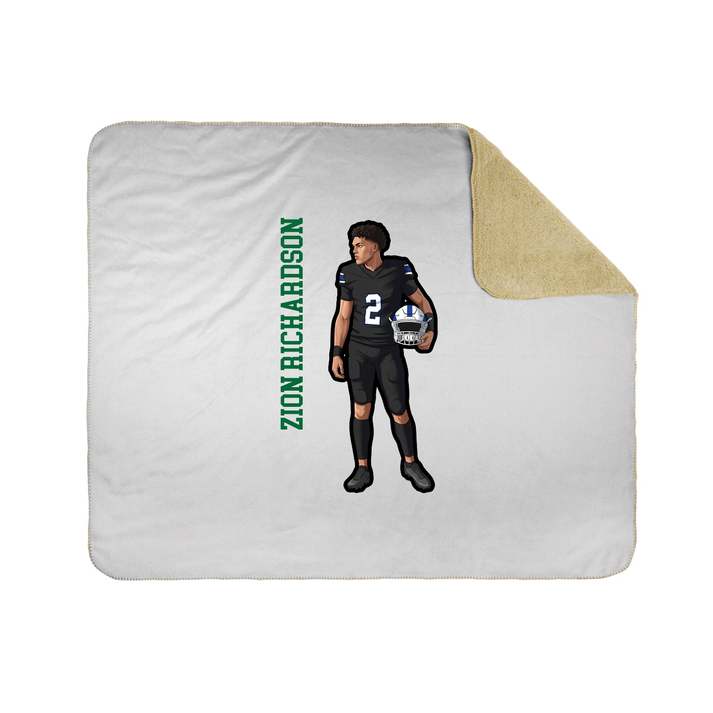 Throw Blanket — Name Vertical in White