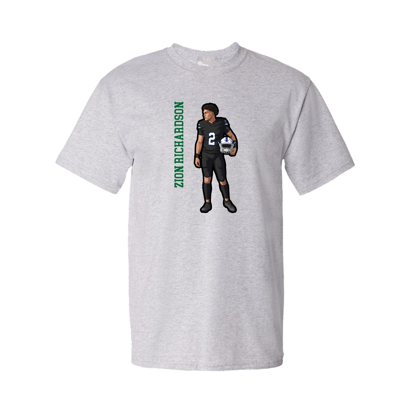 Youth Tee — Name Vertical in Grey
