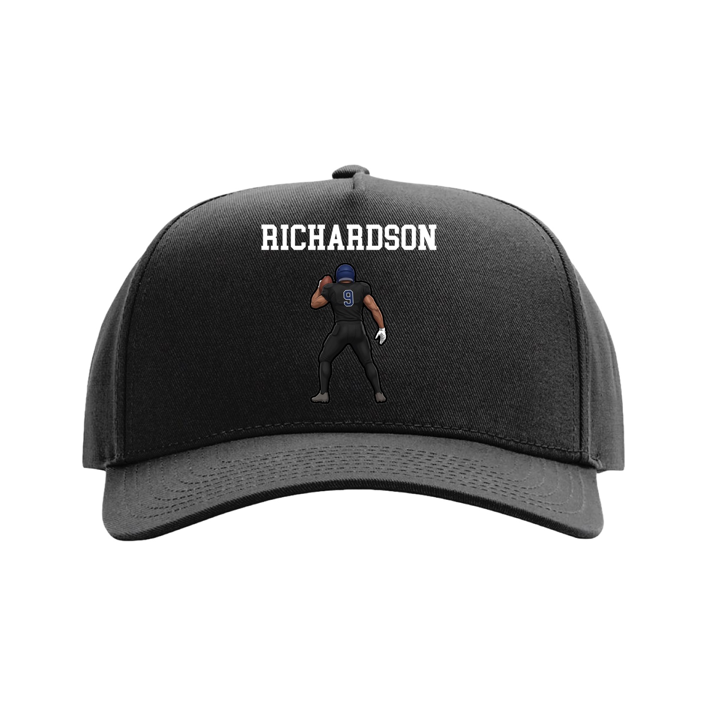 Full Fabric Five-Panel Champ Cap — Shirsey in Black