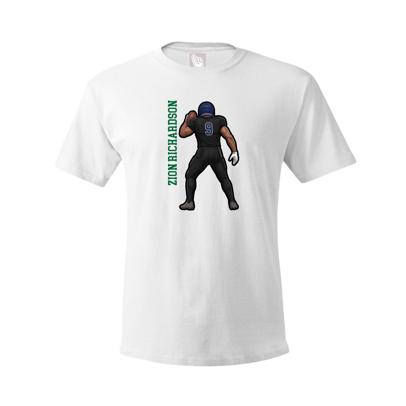 Youth Tee — Name Vertical in White