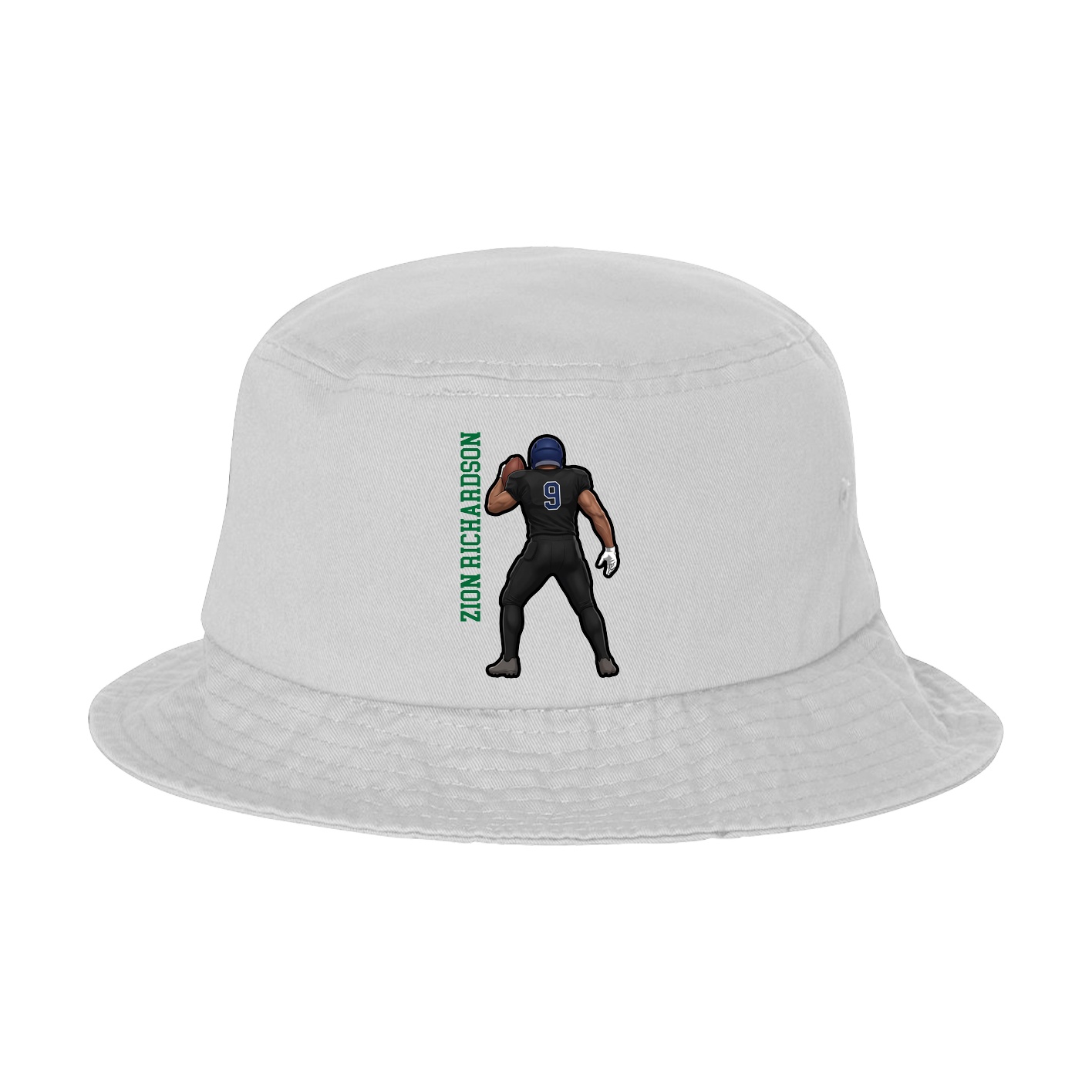 Bucket Cap — Name Vertical in White