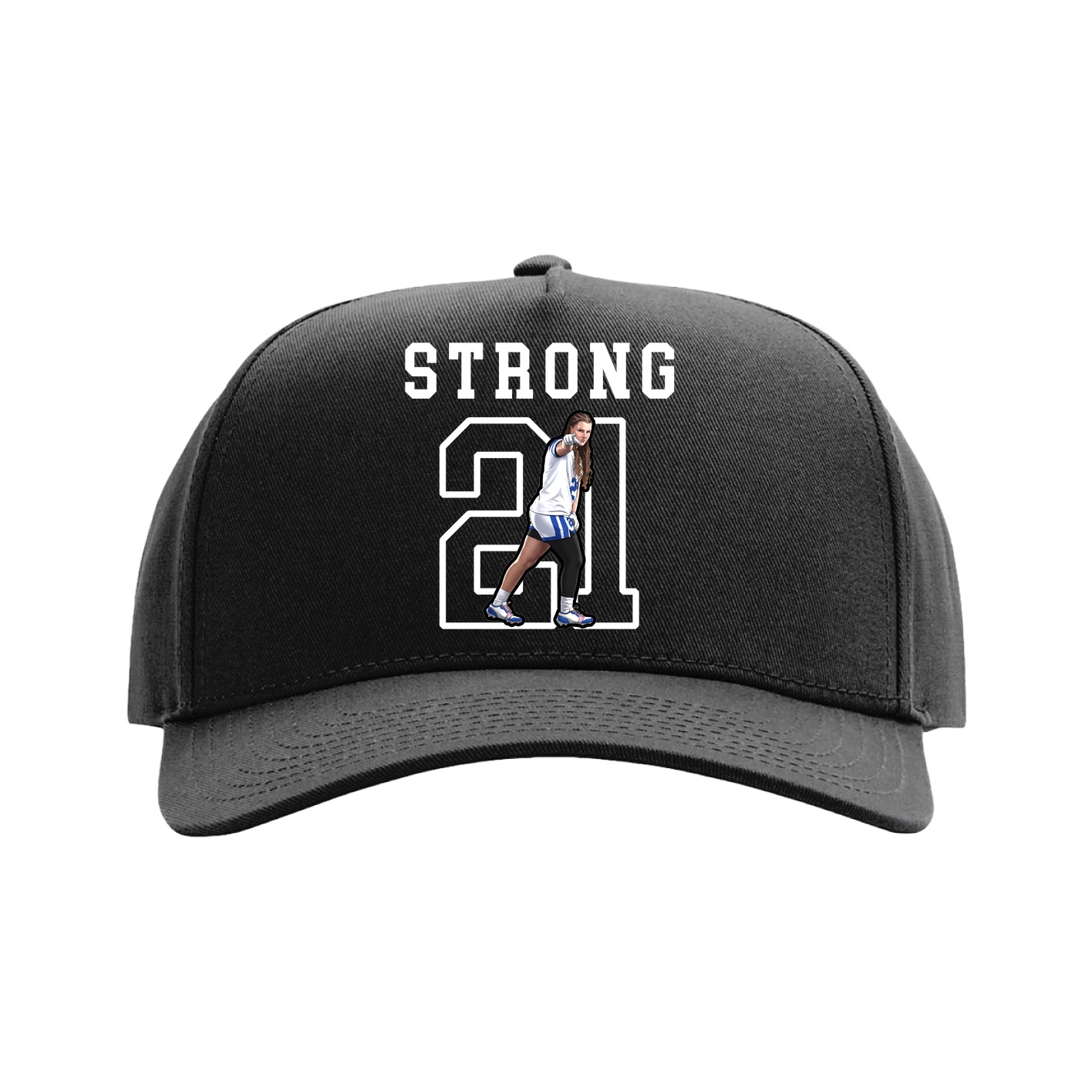 Full Fabric Five-Panel Champ Cap — Shirsey in Black