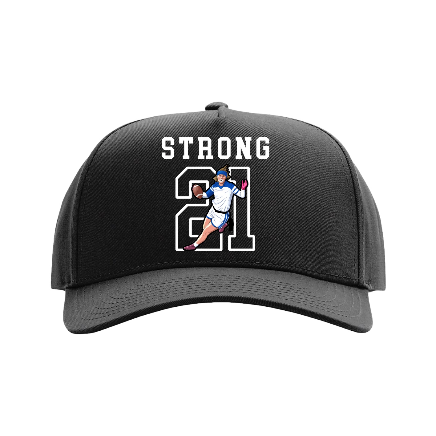 Full Fabric Five-Panel Champ Cap — Shirsey in Black