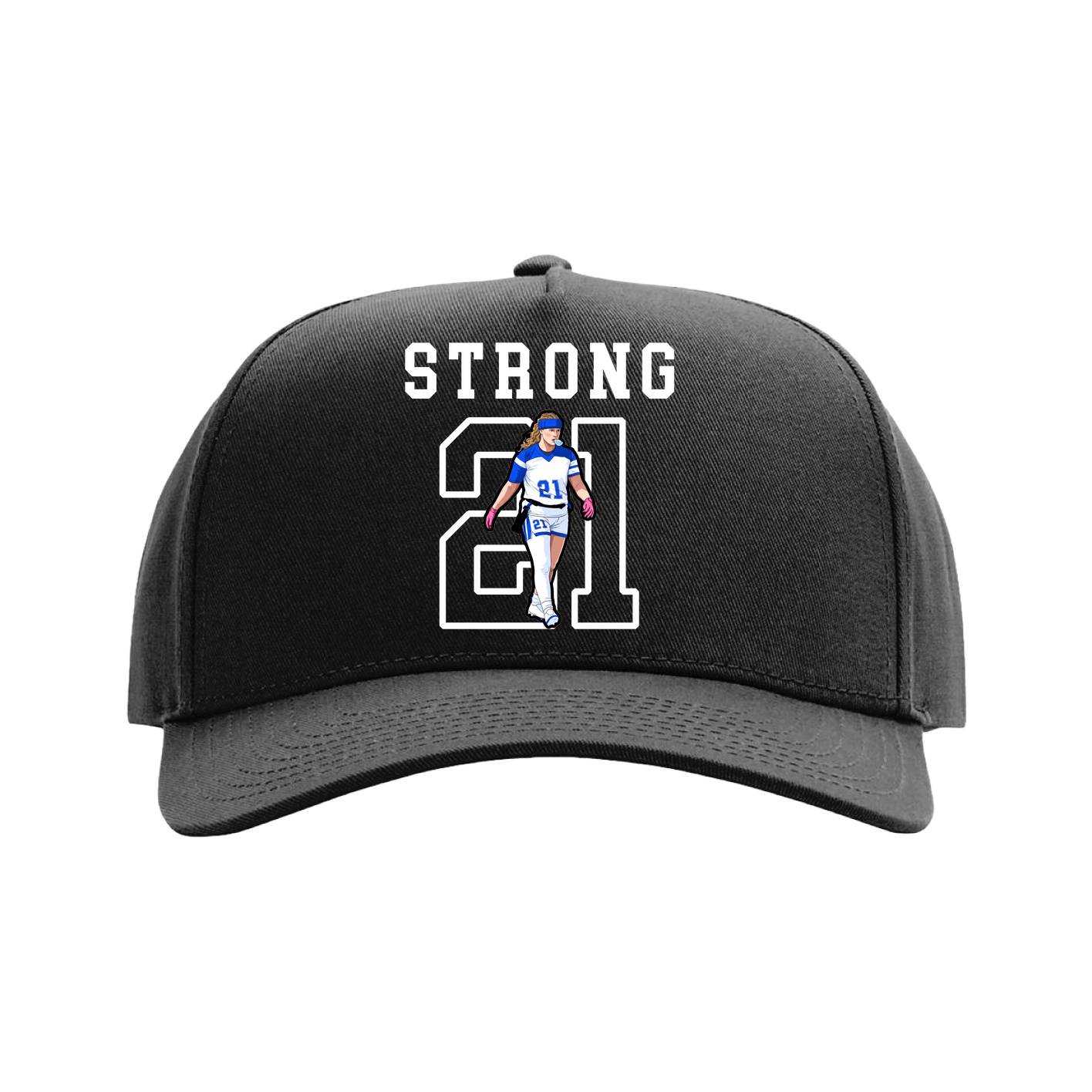 Full Fabric Five-Panel Champ Cap — Shirsey in Black
