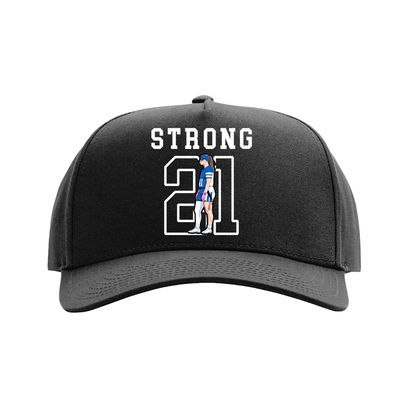 Full Fabric Five-Panel Champ Cap — Shirsey in Black
