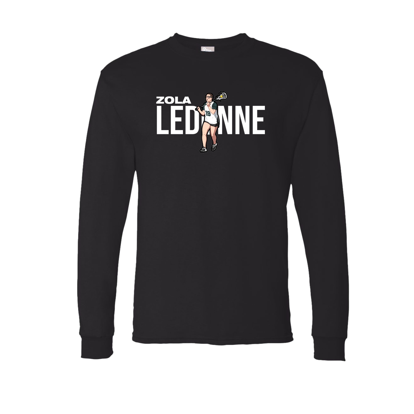 Long Sleeve Tee — Player Name in Black