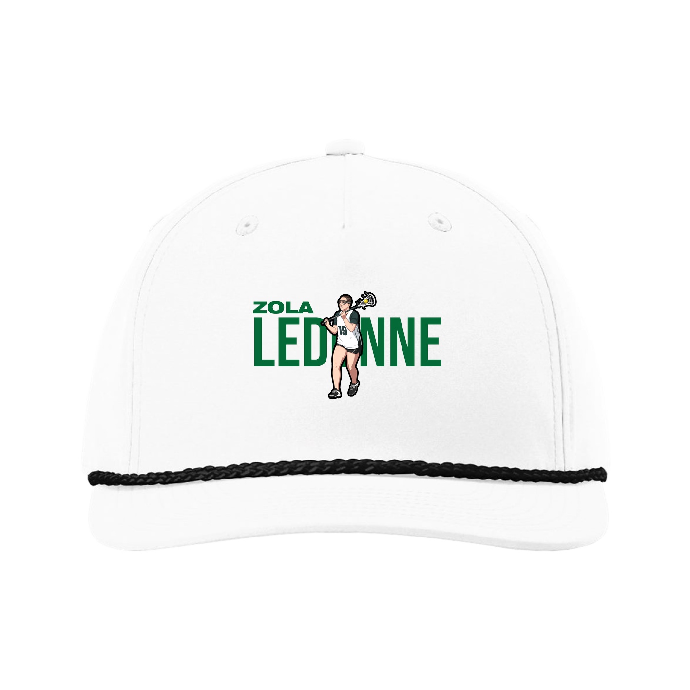 Five-Panel Classic Rope Cap — Player Name in White