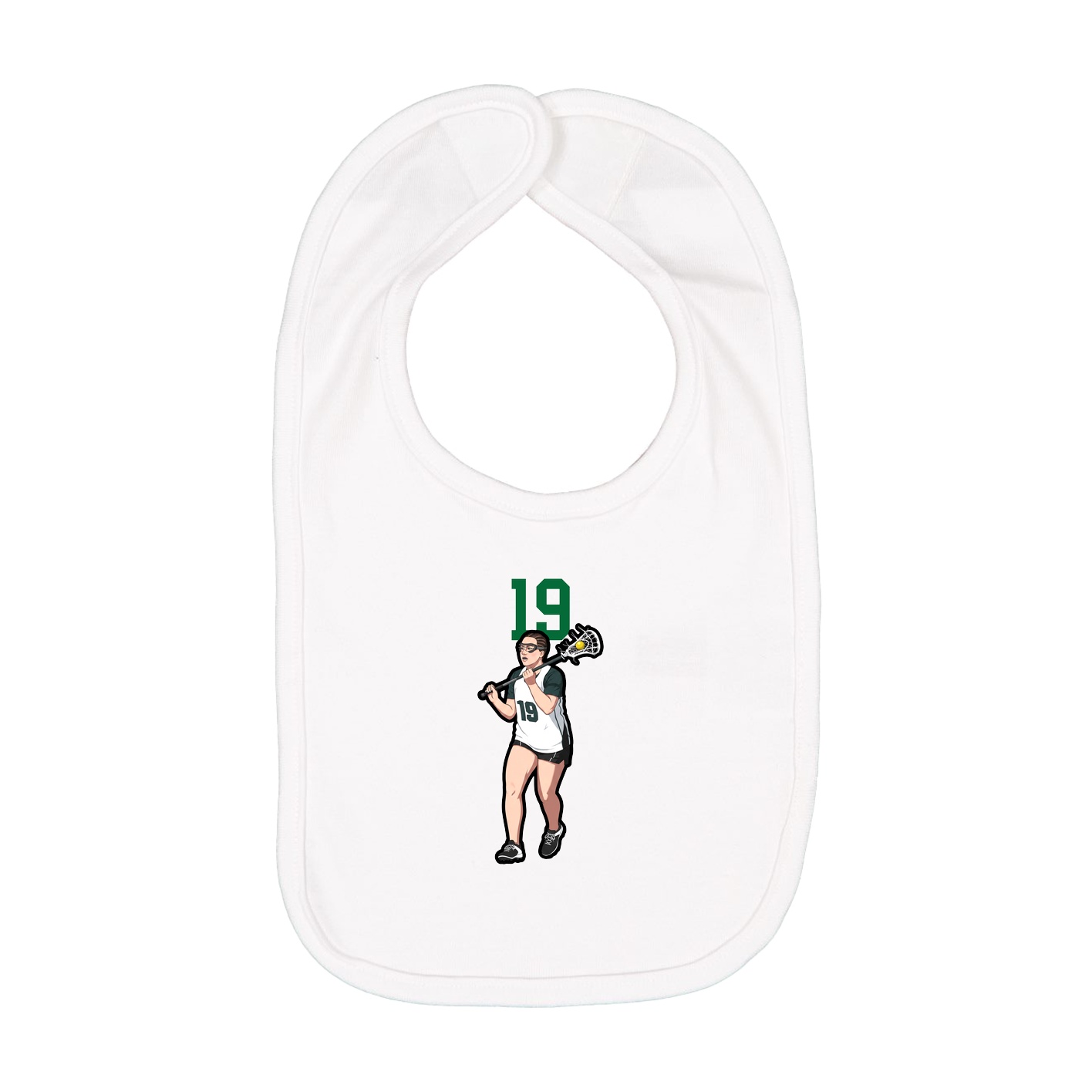 Infant Bib — Number Top in White