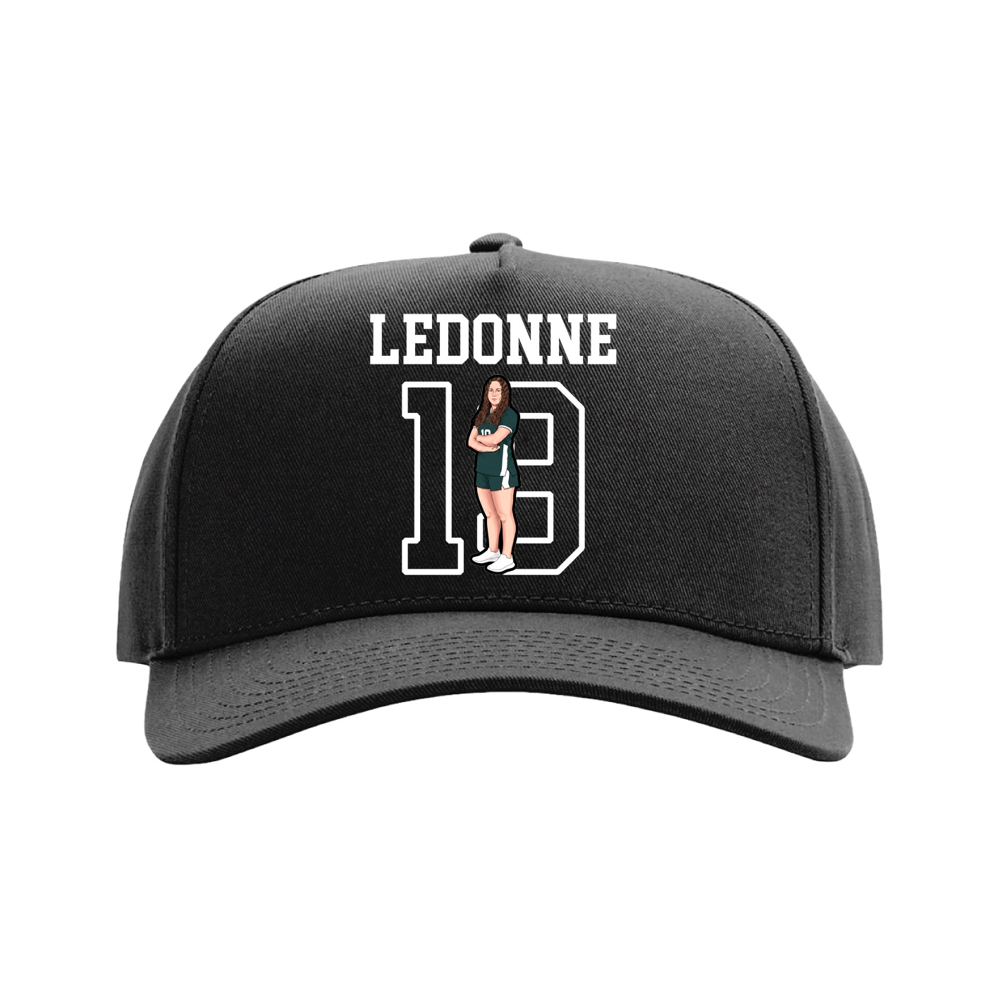 Full Fabric Five-Panel Champ Cap — Shirsey in Black