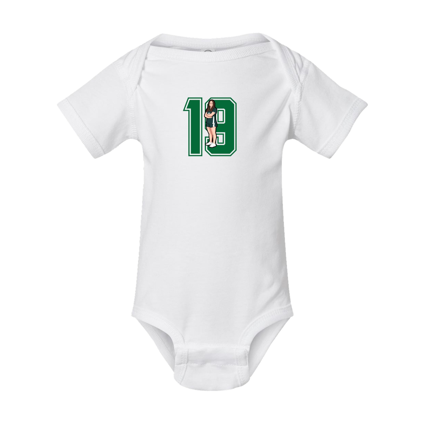 Baby Onesie — Number in White