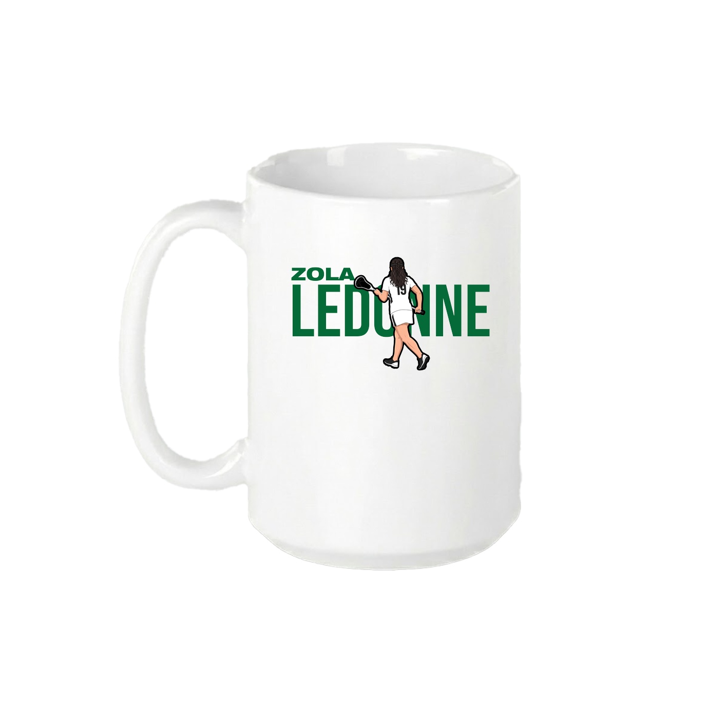 15oz Coffee Mug — Player Name in White