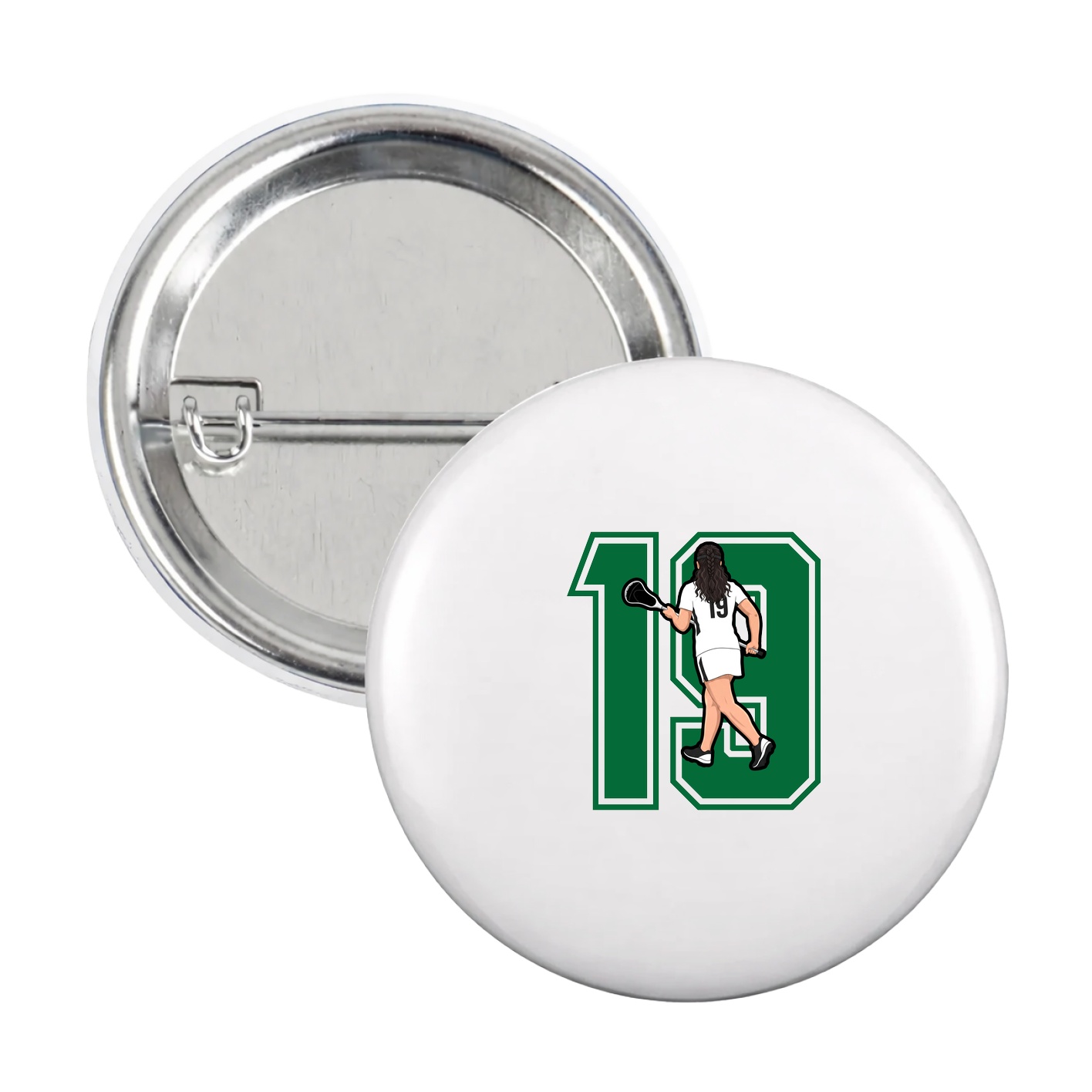 Game Day Button — Number in White