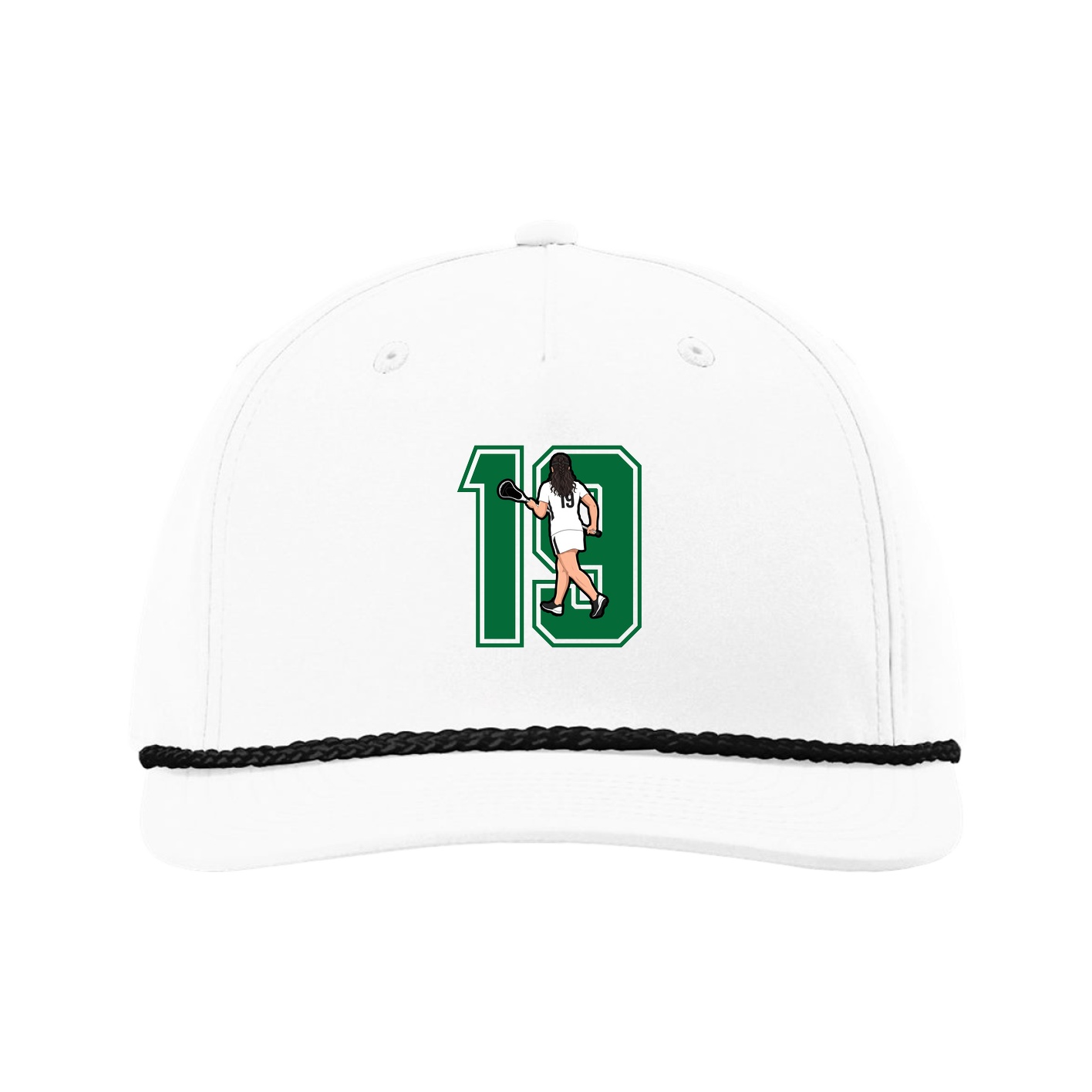 Five-Panel Classic Rope Cap — Number in White