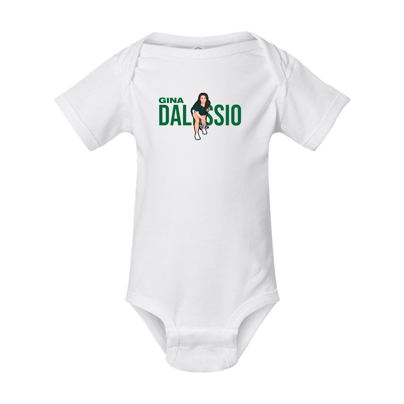 Baby Onesie — Player Name in White