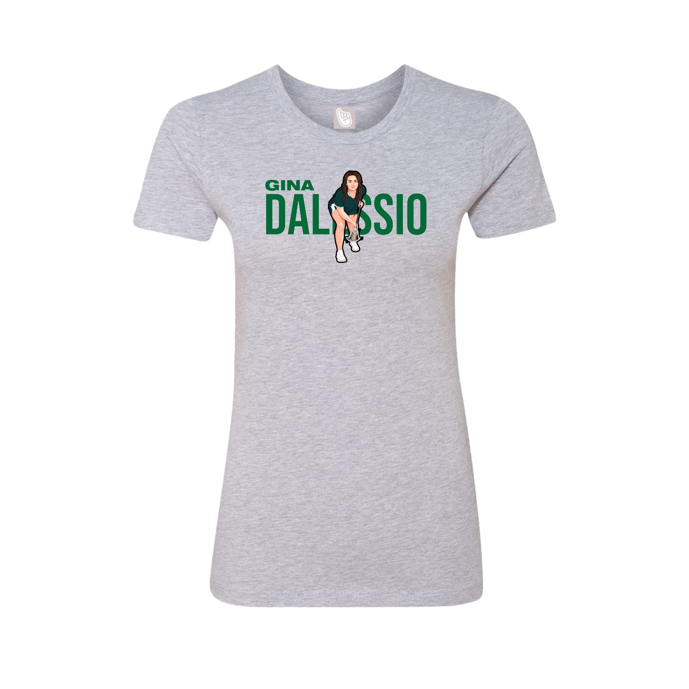 Fitted Women's Tee — Player Name in Grey