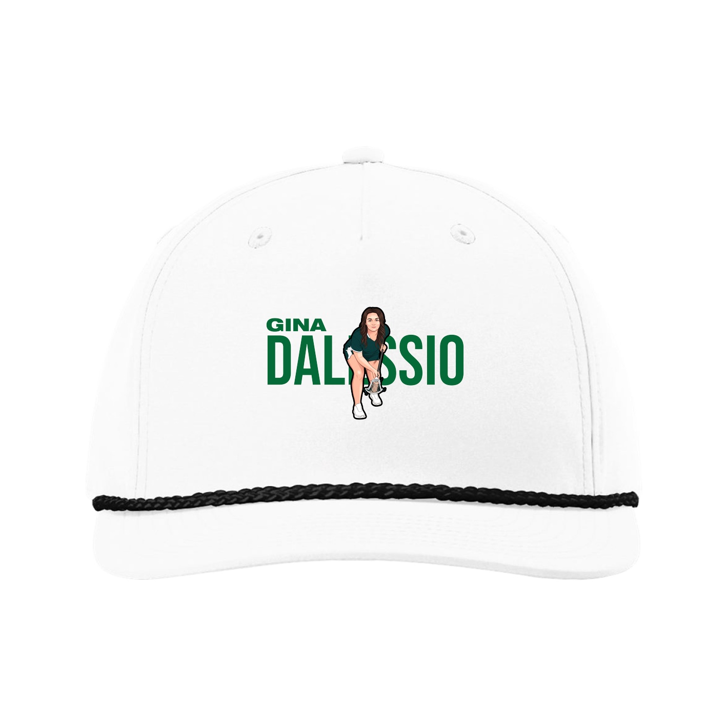 Five-Panel Classic Rope Cap — Player Name in White