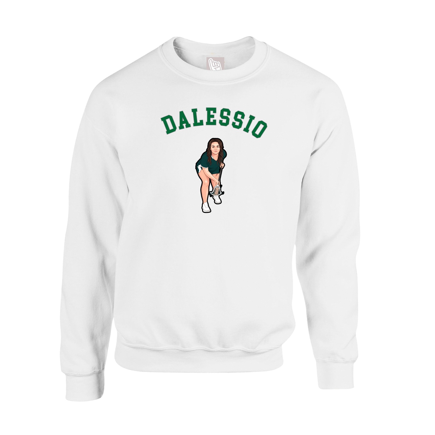 Fleece Crew — Shirsey Arch in White