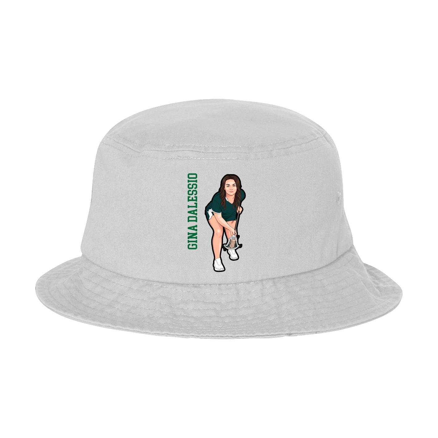 Bucket Cap — Name Vertical in White