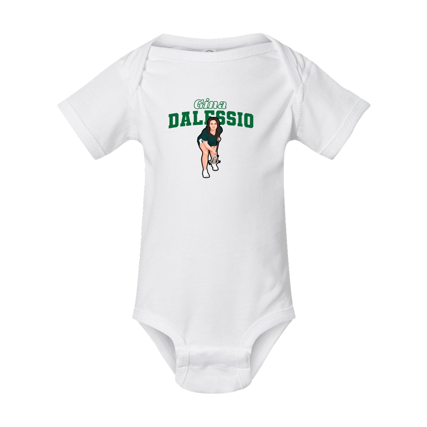 Baby Onesie — Name Arch in White