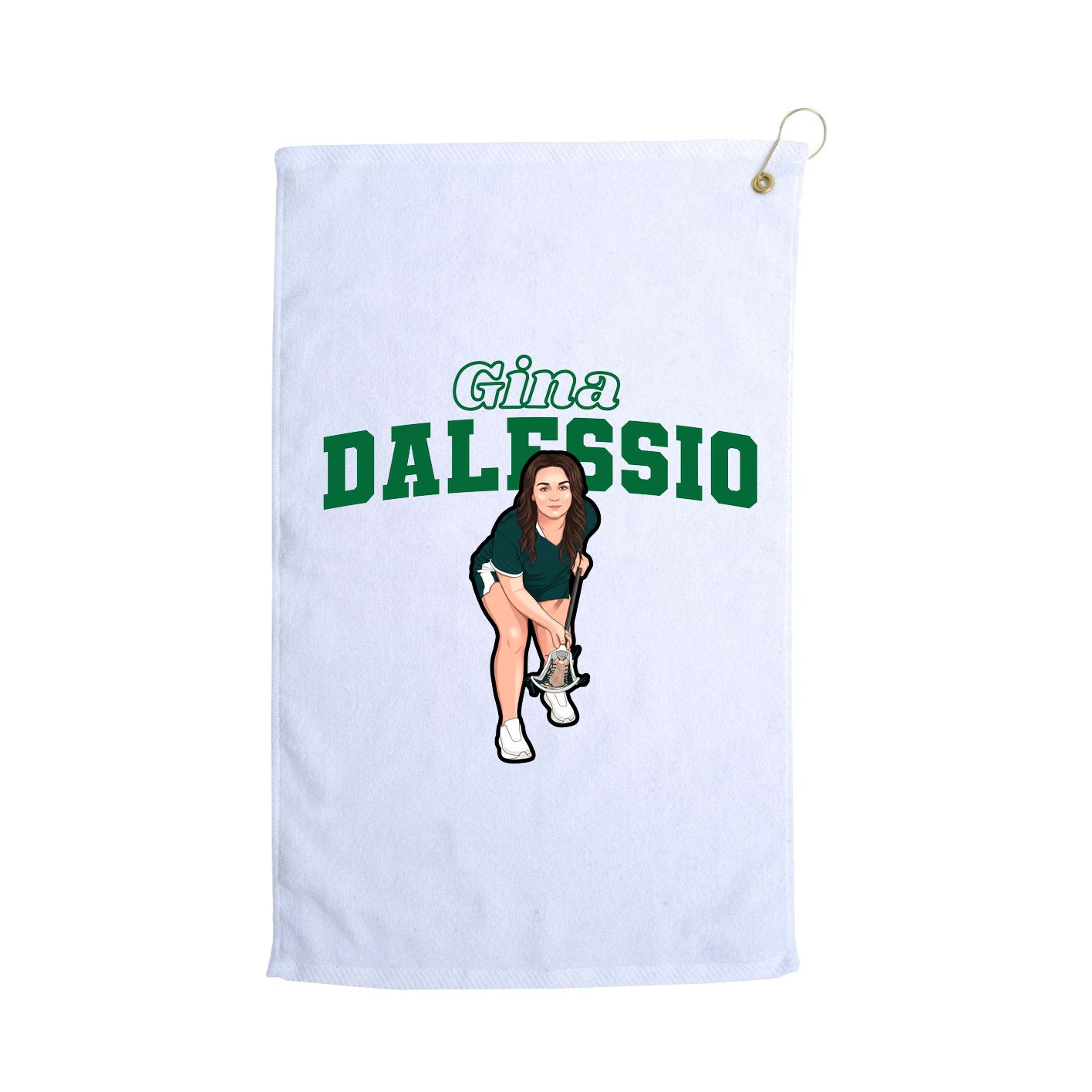 Golf Towel — Name Arch in White