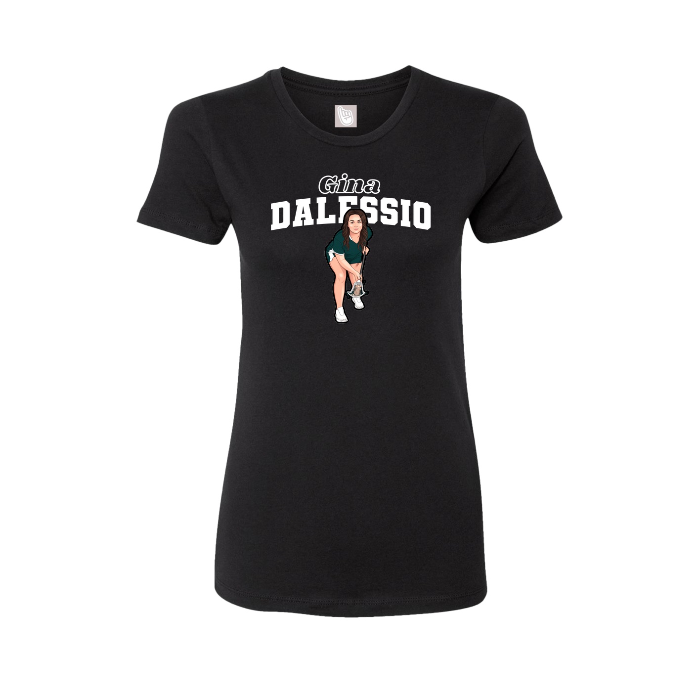 Fitted Women's Tee — Name Arch in Black