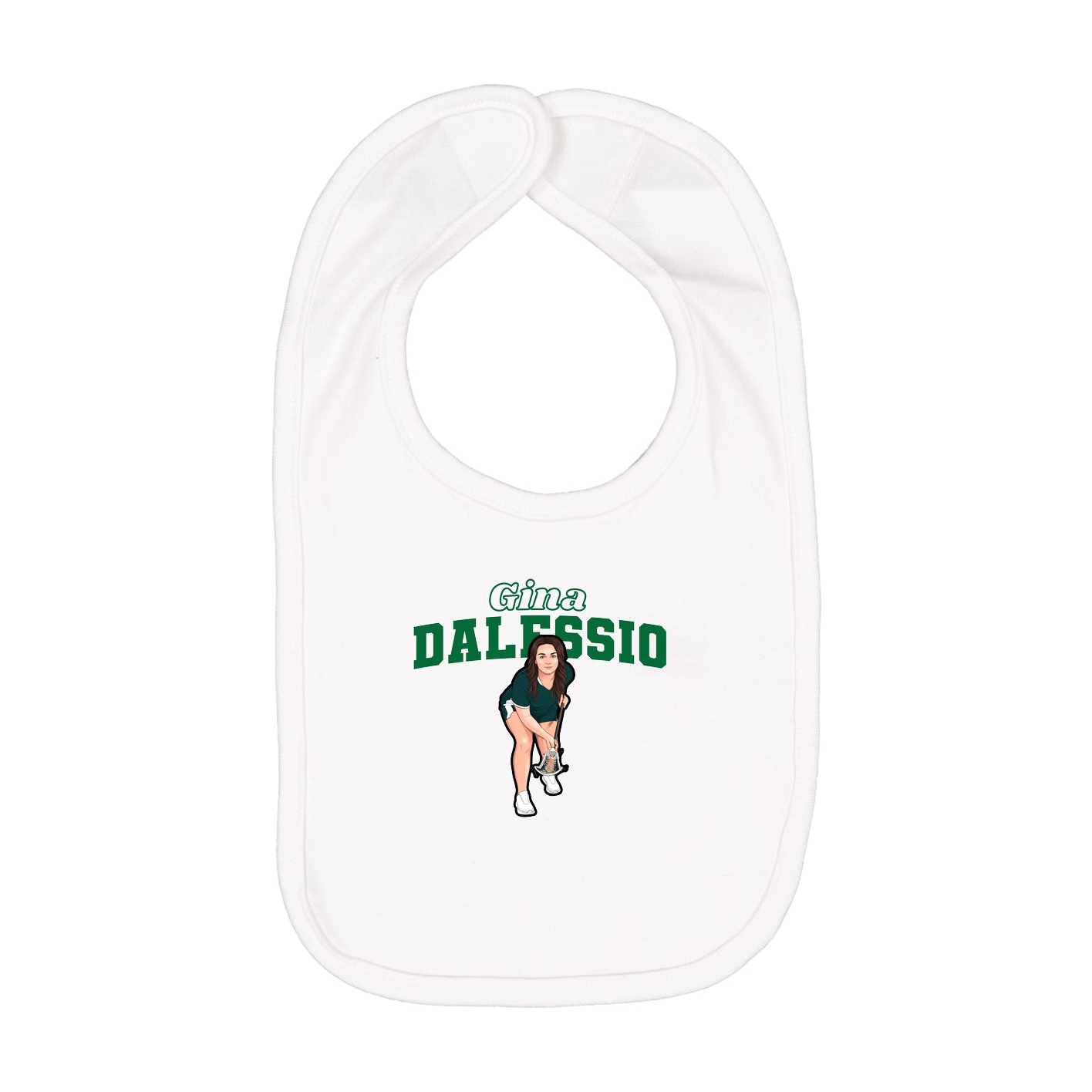 Infant Bib — Name Arch in White