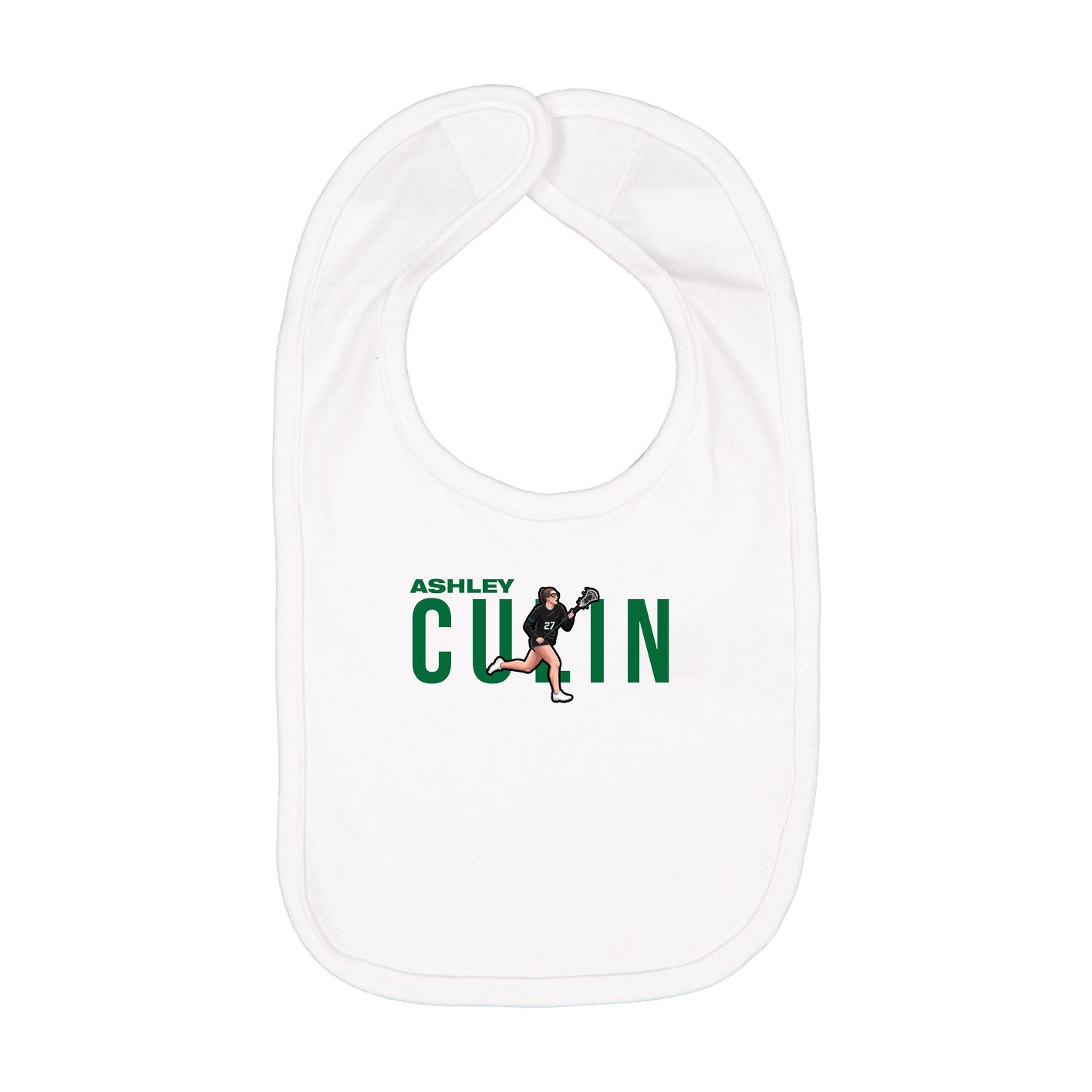 Infant Bib — Player Name in White