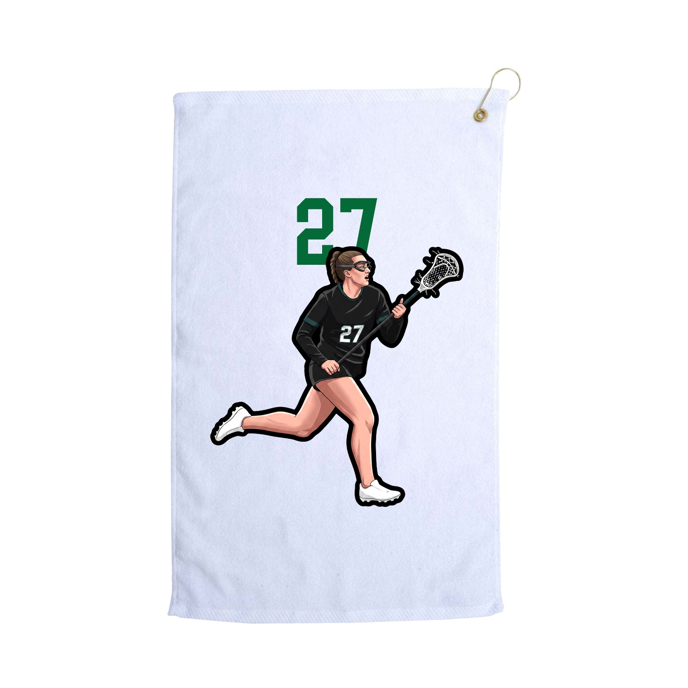 Golf Towel — Number Top in White