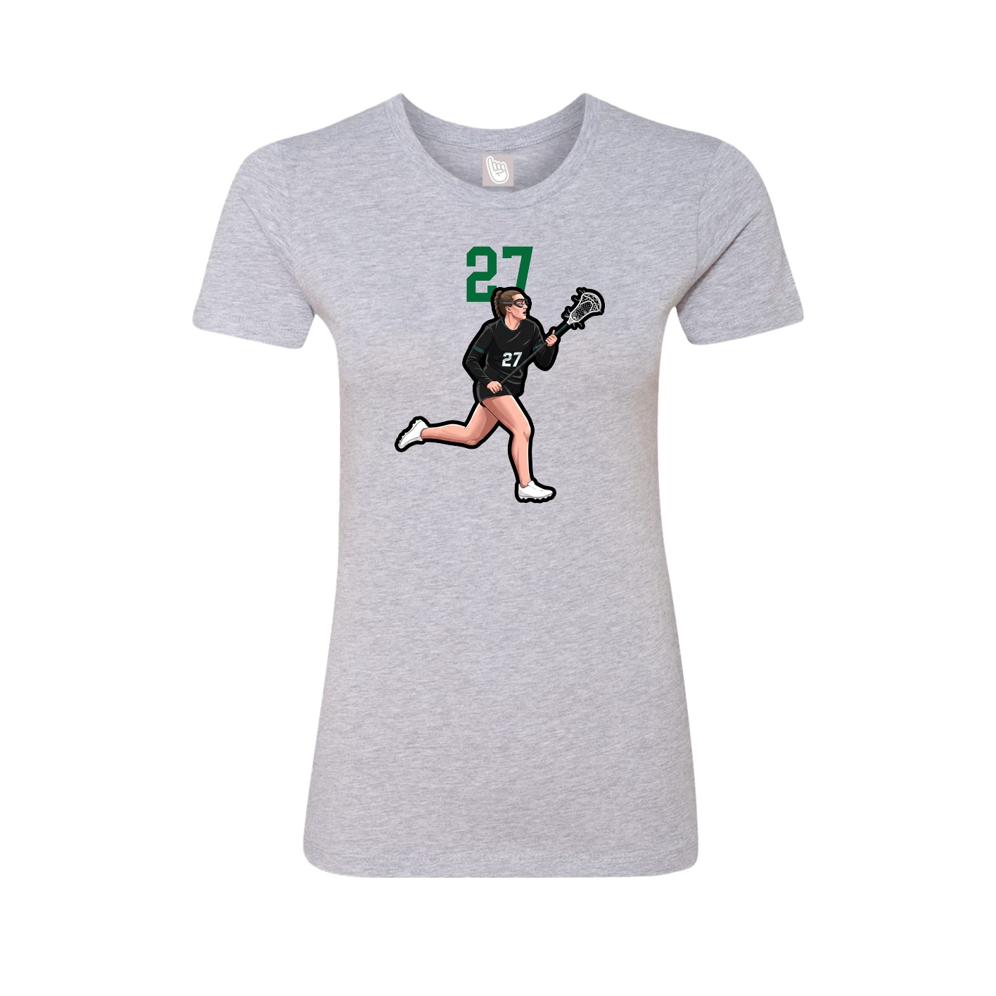 Fitted Women's Tee — Number Top in Grey