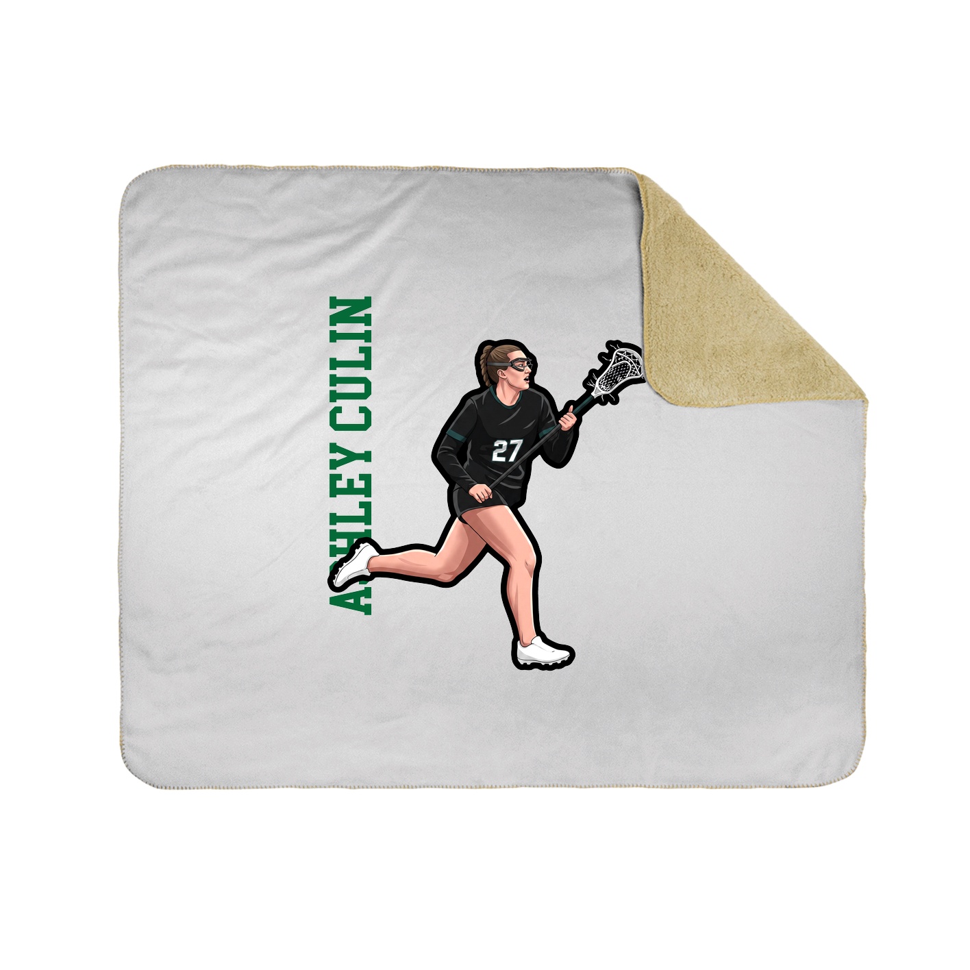 Throw Blanket — Name Vertical in White
