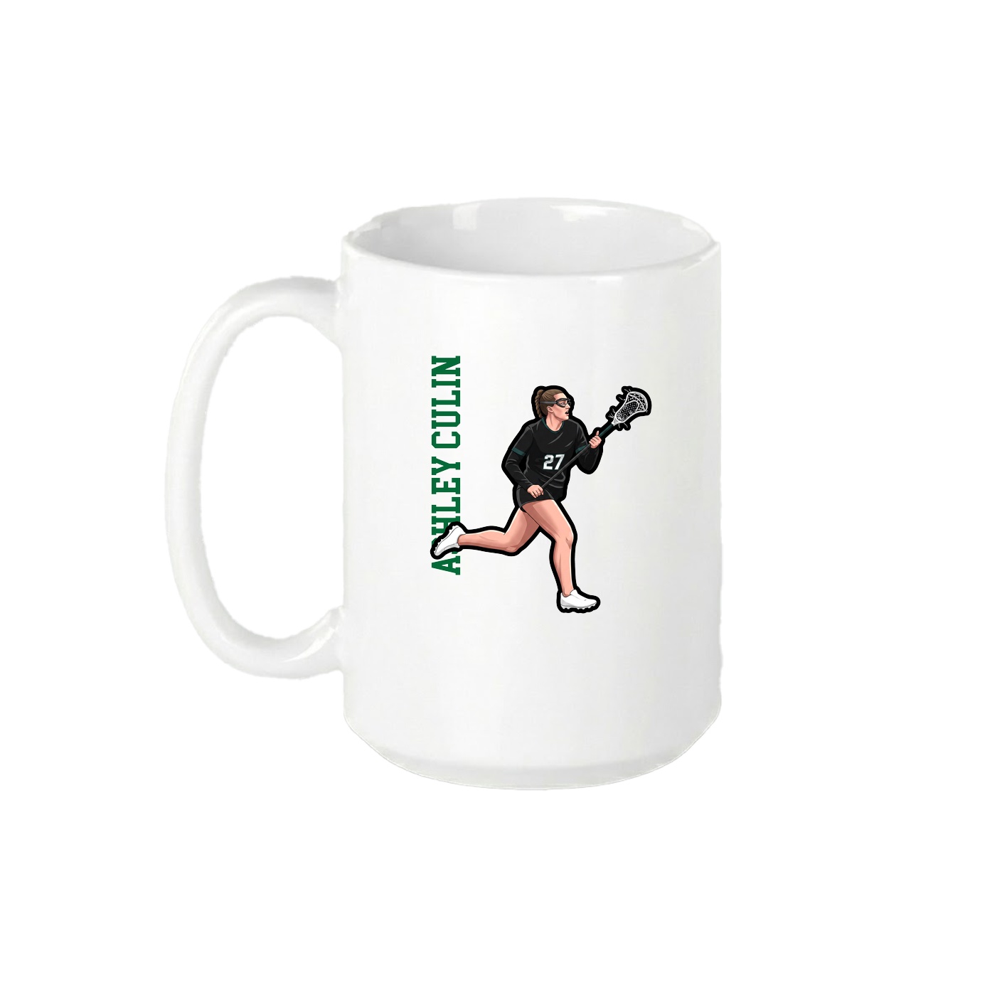15oz Coffee Mug — Name Vertical in White