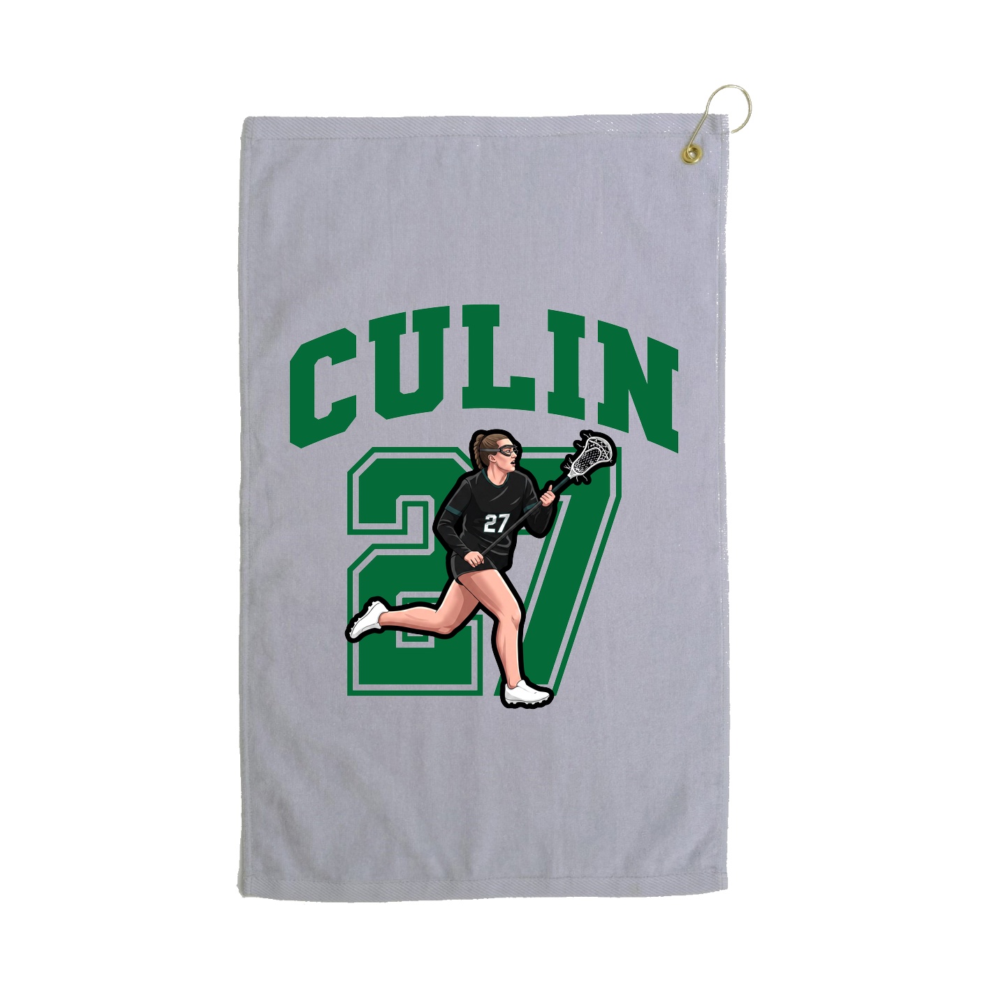 Golf Towel — Number in Grey