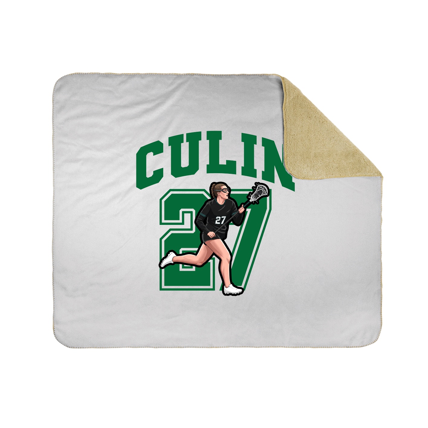 Throw Blanket — Number in White