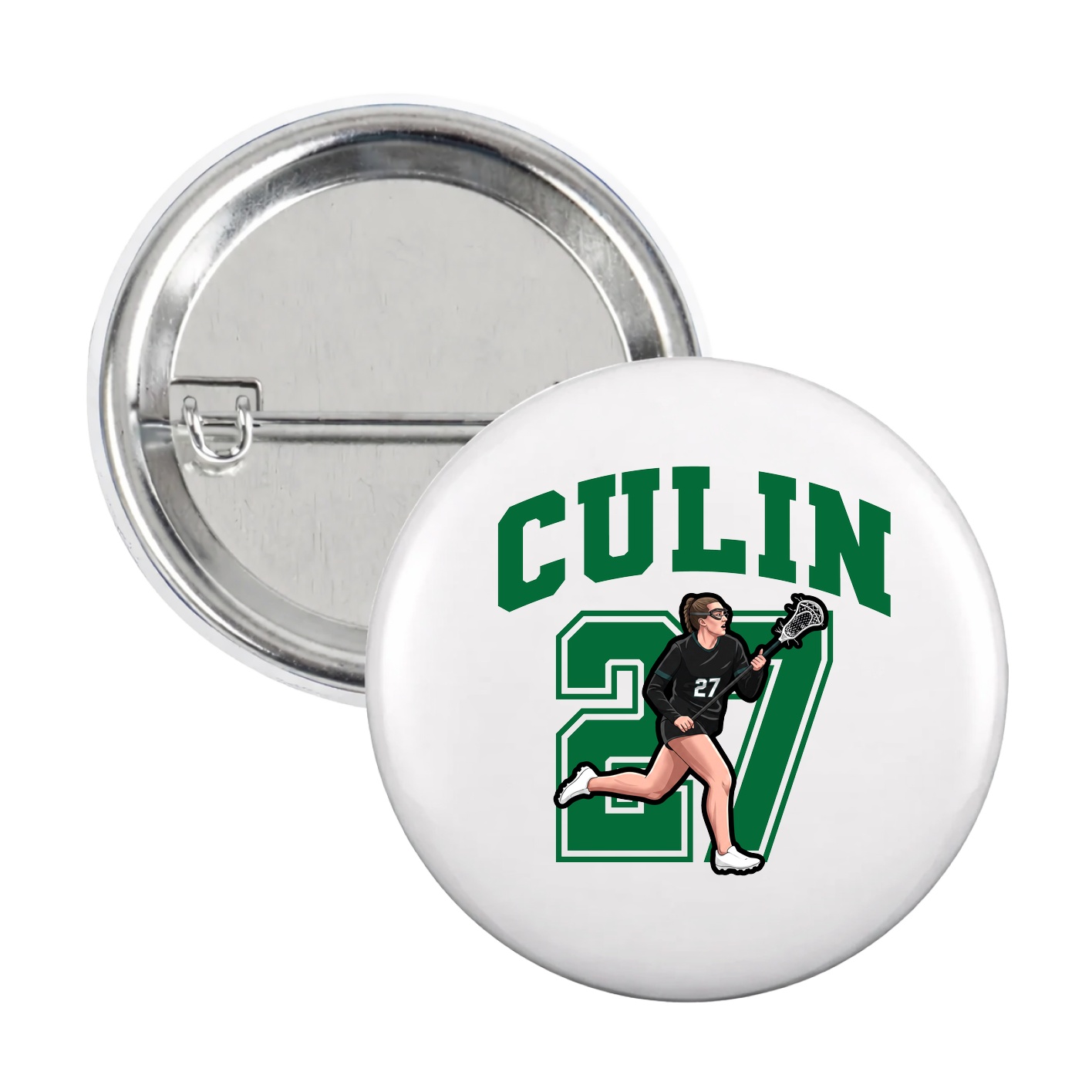 Game Day Button — Number in White