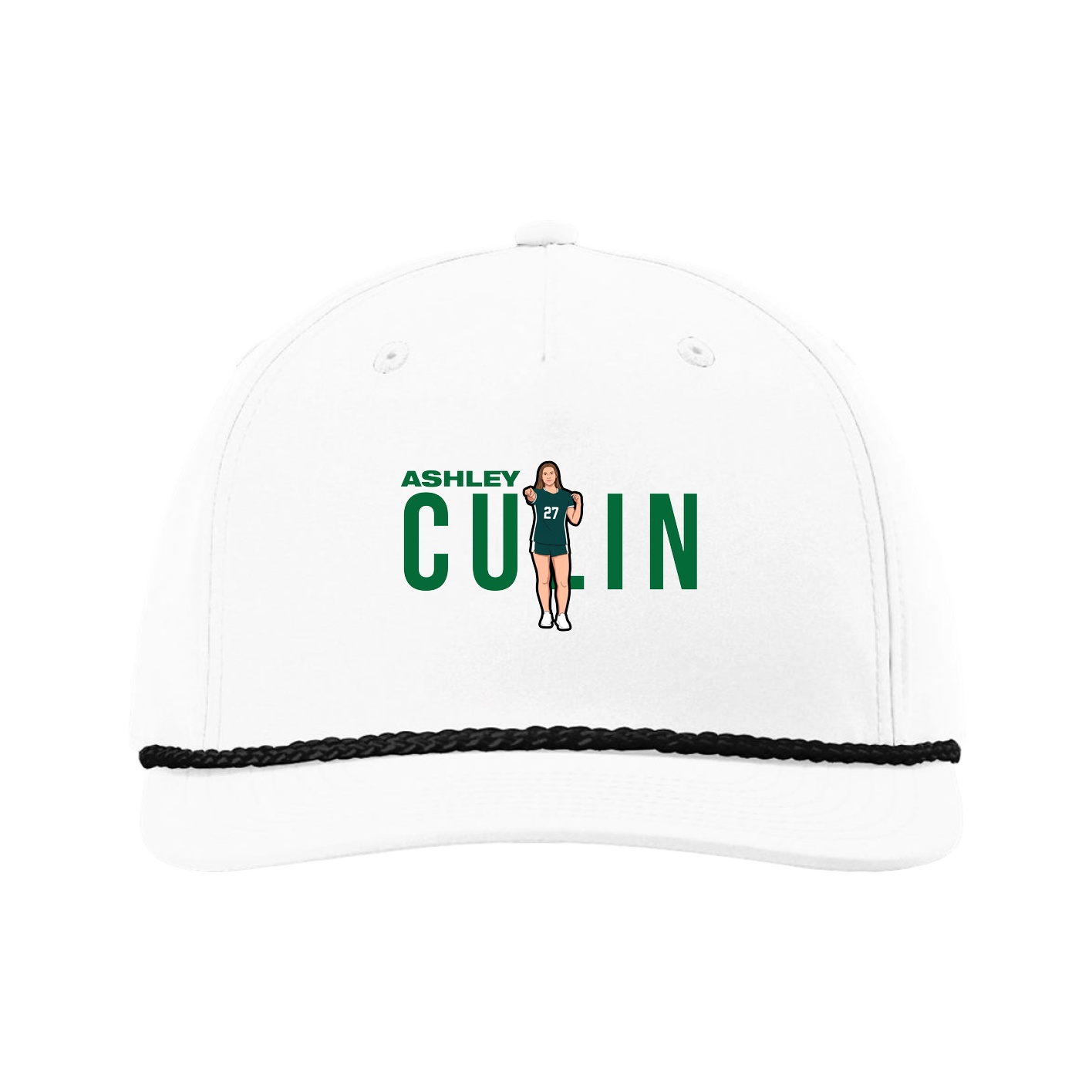 Five-Panel Classic Rope Cap — Player Name in White