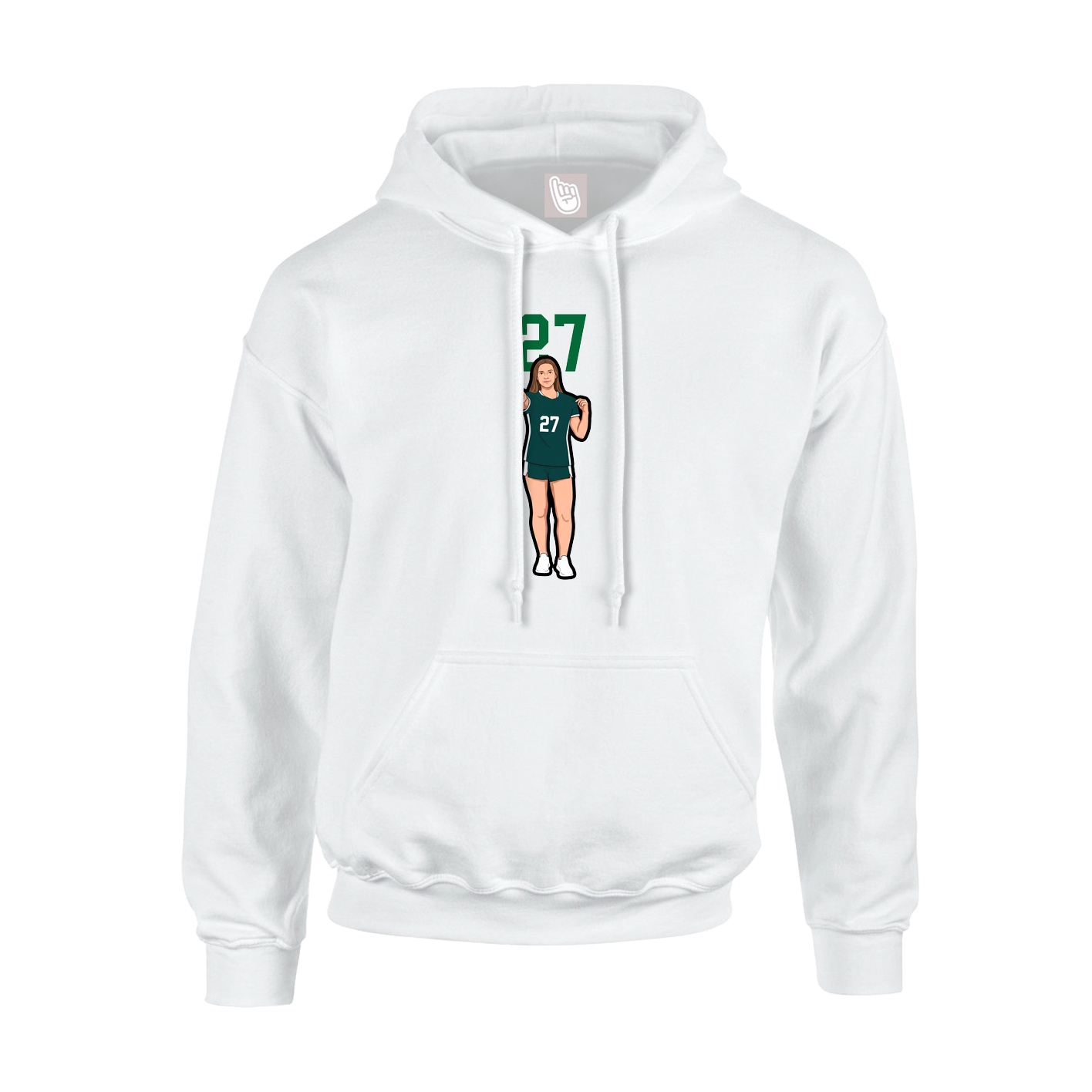 Hoodie — Number Top in White
