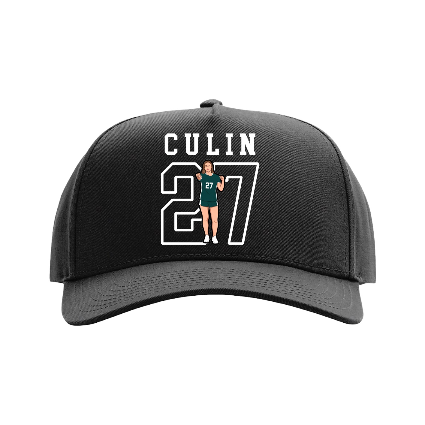 Full Fabric Five-Panel Champ Cap — Shirsey in Black