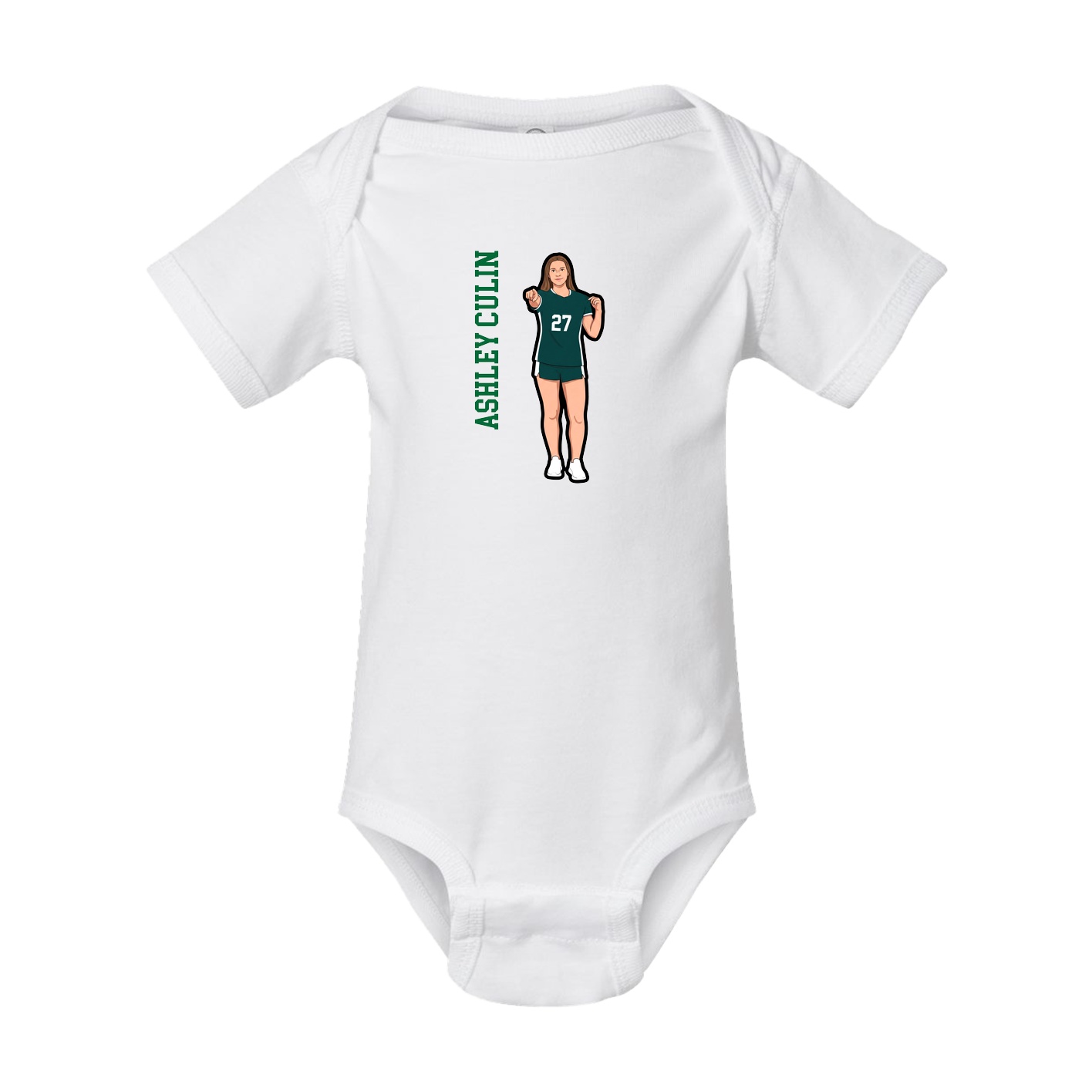 Baby Onesie — Name Vertical in White