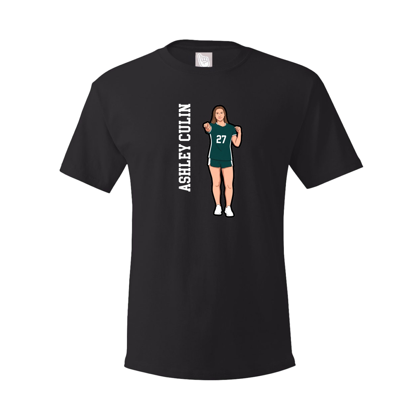 Youth Tee — Name Vertical in Black