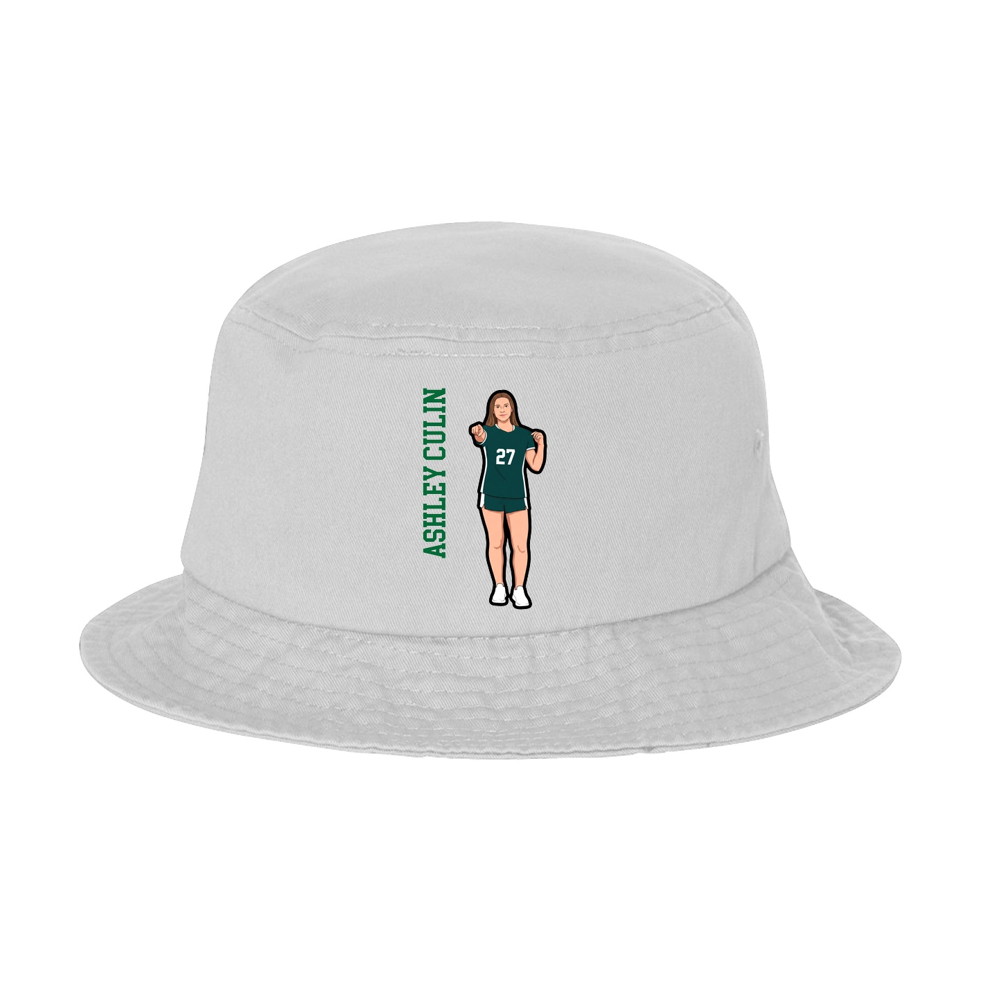 Bucket Cap — Name Vertical in White