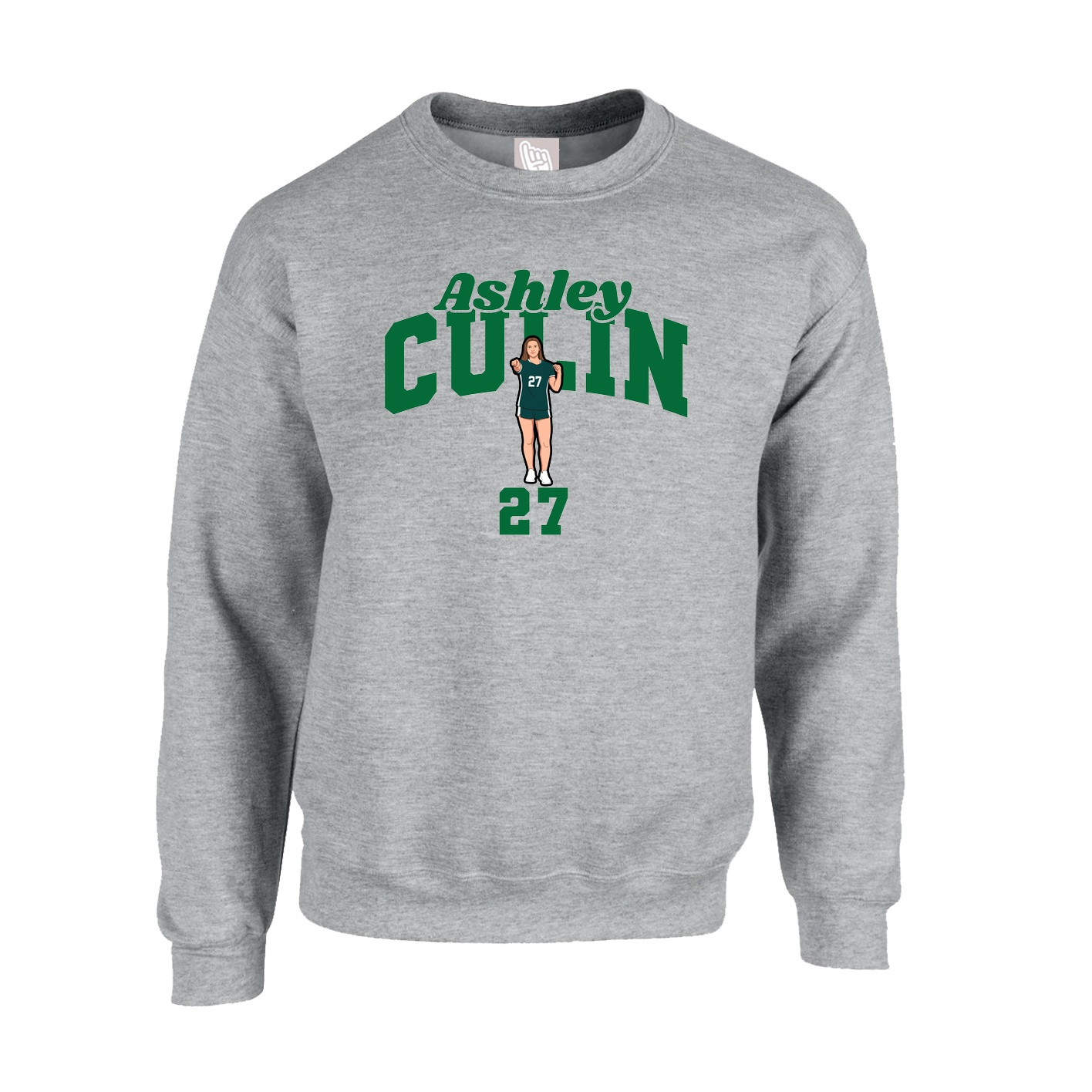 Fleece Crew — Signature Arch in Grey
