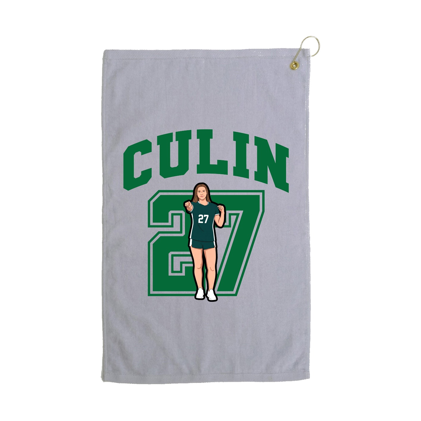 Golf Towel — Number in Grey
