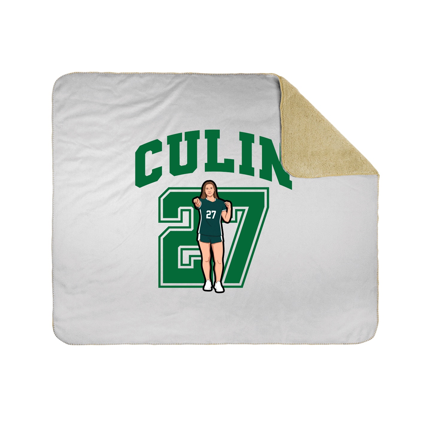 Throw Blanket — Number in White