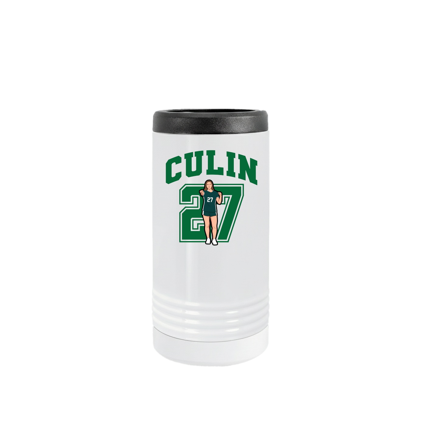 Slim Beverage Holder — Number in White