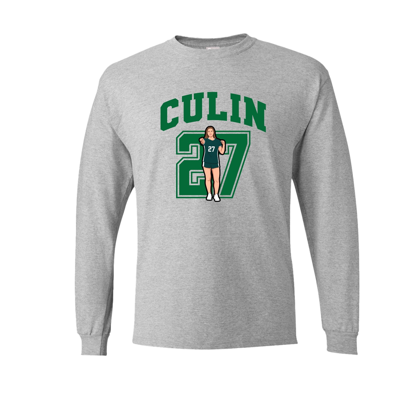Long Sleeve Tee — Number in Grey