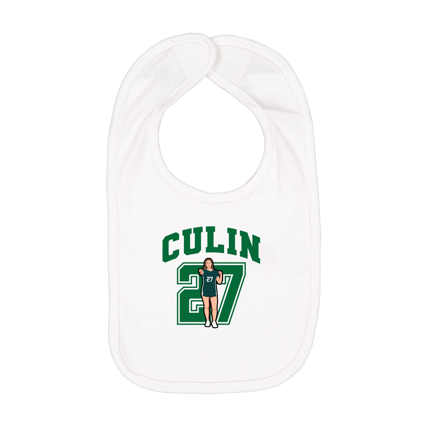 Infant Bib — Number in White