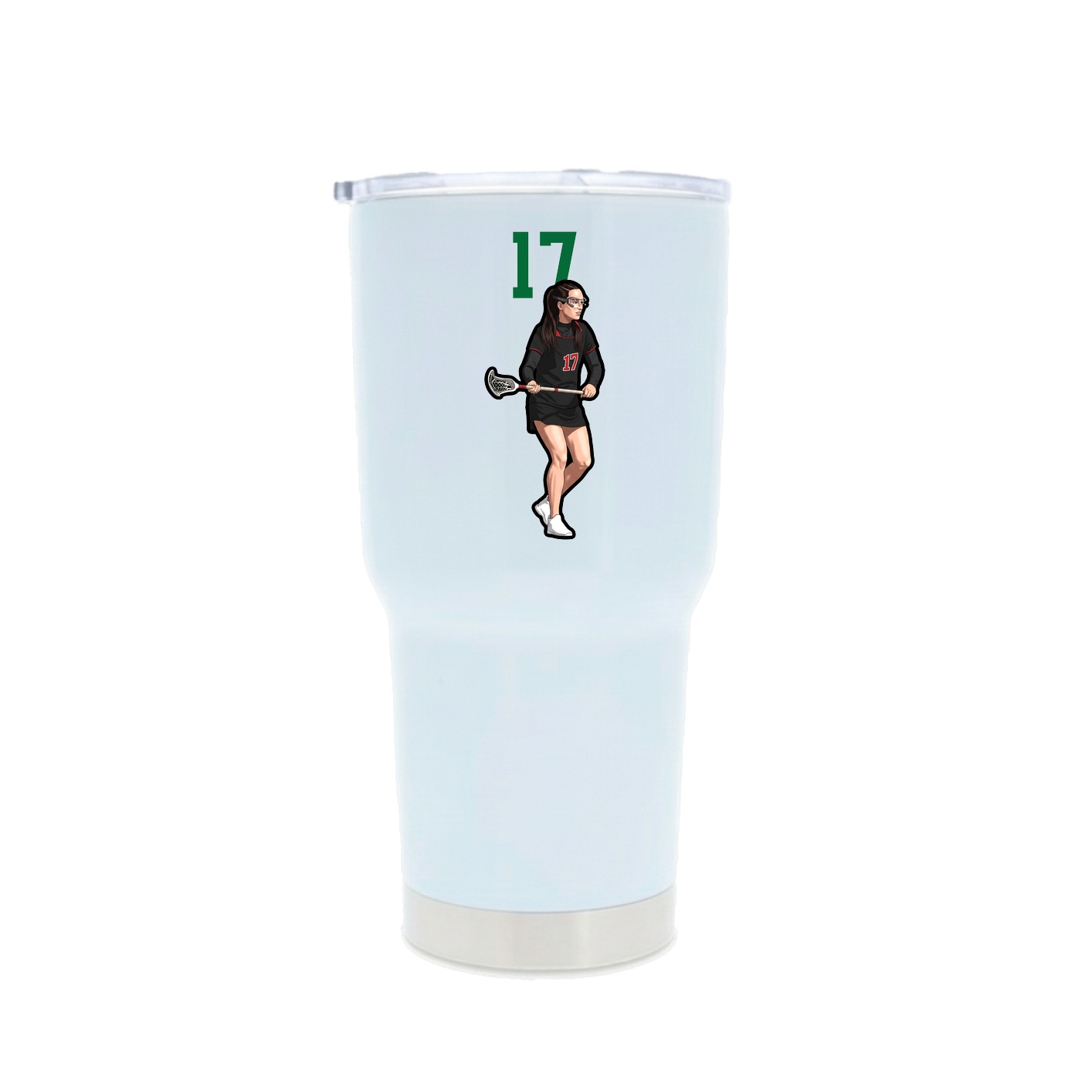 30oz Stainless Steel Tumbler — Number Top in White